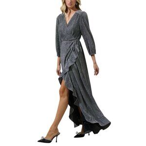 Sugarlips Marly Shimmer Hi Low Wrap Dress XS NWT $135 Formal Wedding Guest Party